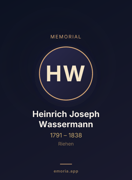 Memorial portrait of Heinrich Joseph Wassermann