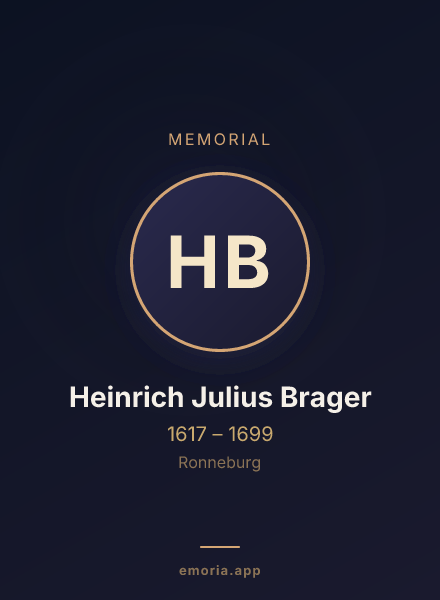 Memorial portrait of Heinrich Julius Brager