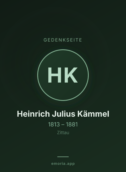 Gedenkportrait von Heinrich Julius Kämmel