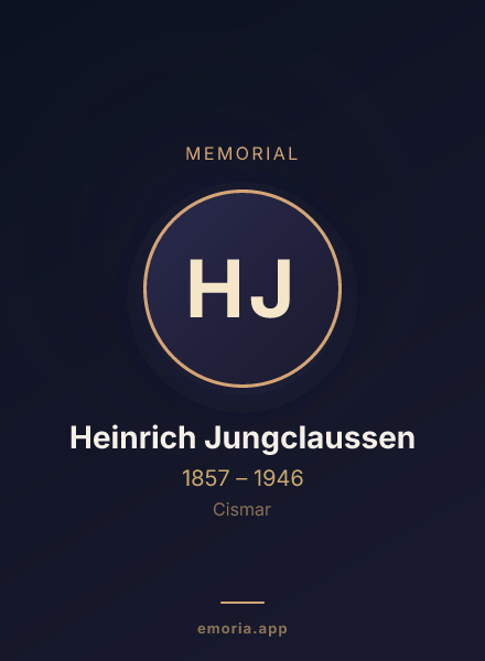 Memorial portrait of Heinrich Jungclaussen