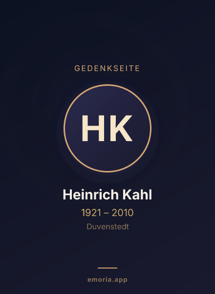 Gedenkportrait von Heinrich Kahl
