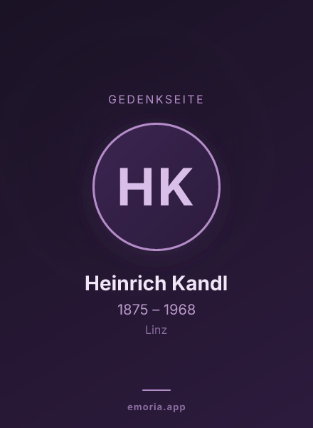 Gedenkportrait von Heinrich Kandl