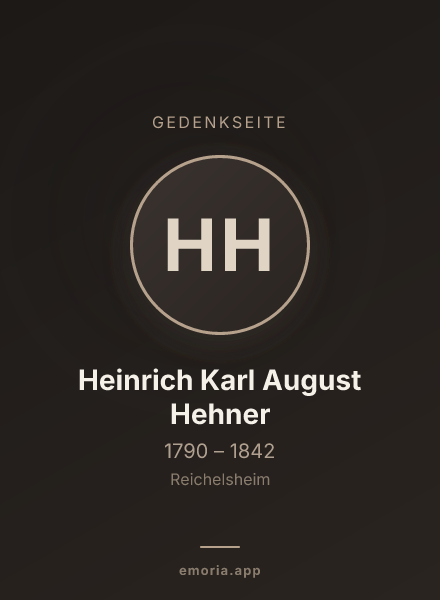 Gedenkportrait von Heinrich Karl August Hehner