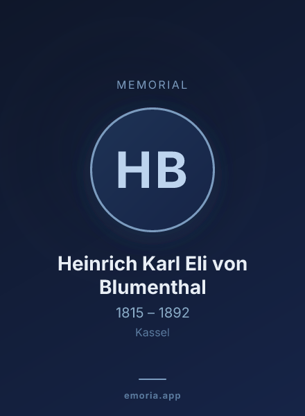 Memorial portrait of Heinrich Karl Eli von Blumenthal