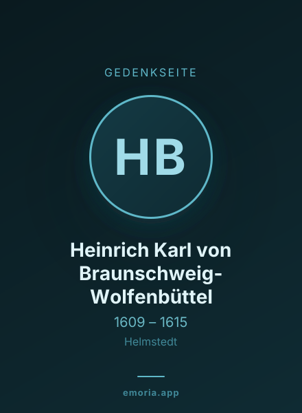 Gedenkportrait von Heinrich Karl von Braunschweig-Wolfenbüttel