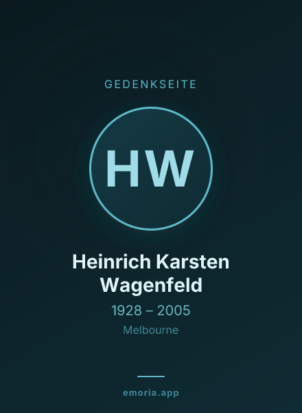 Gedenkportrait von Heinrich Karsten Wagenfeld