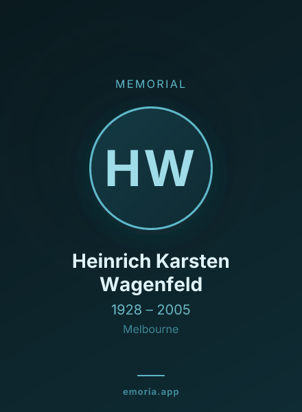 Memorial portrait of Heinrich Karsten Wagenfeld