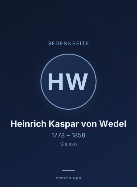 Gedenkportrait von Heinrich Kaspar von Wedel