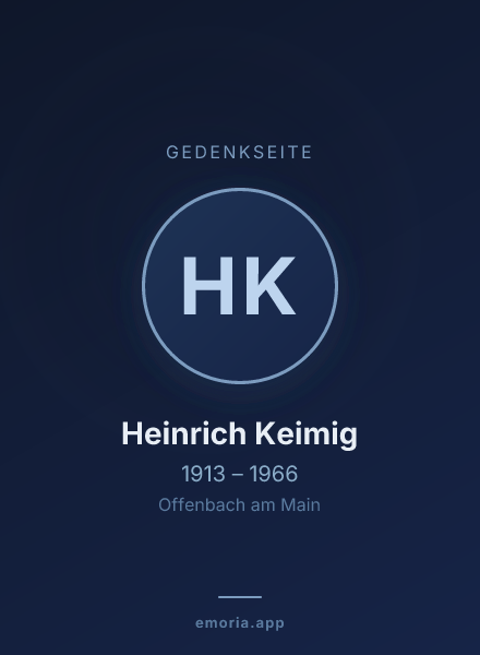 Gedenkportrait von Heinrich Keimig