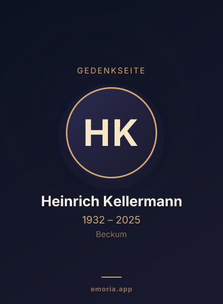 Gedenkportrait von Heinrich Kellermann