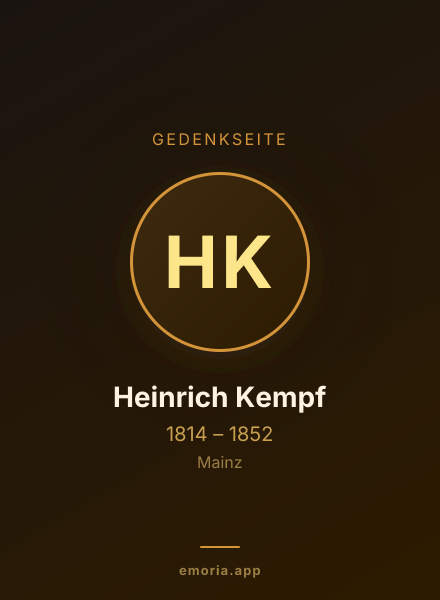 Gedenkportrait von Heinrich Kempf