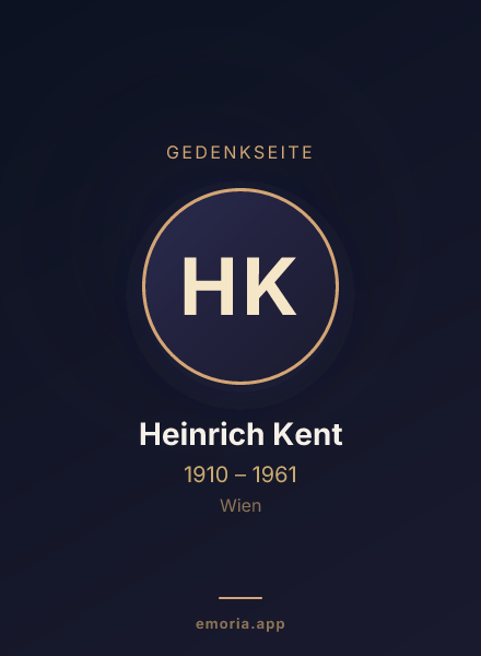 Gedenkportrait von Heinrich Kent