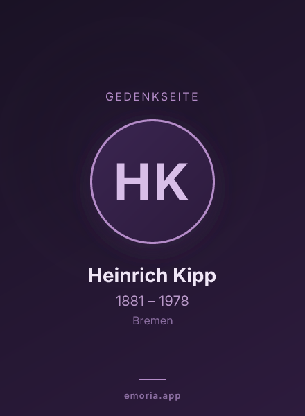 Gedenkportrait von Heinrich Kipp
