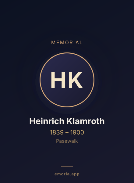 Memorial portrait of Heinrich Klamroth