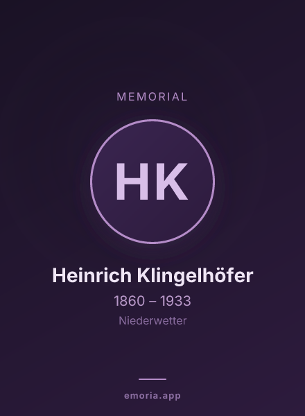 Memorial portrait of Heinrich Klingelhöfer