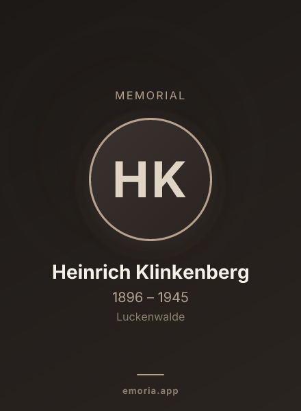 Memorial portrait of Heinrich Klinkenberg