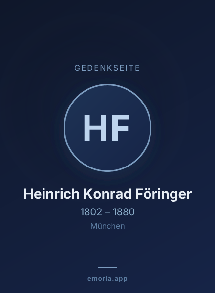 Gedenkportrait von Heinrich Konrad Föringer