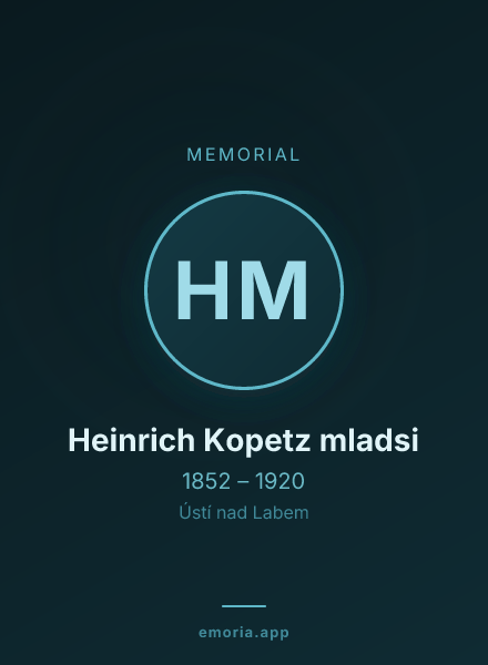 Memorial portrait of Heinrich Kopetz mladsi