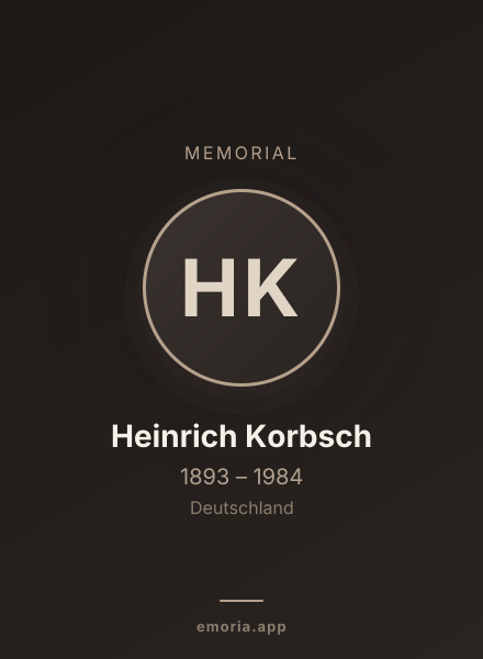 Memorial portrait of Heinrich Korbsch