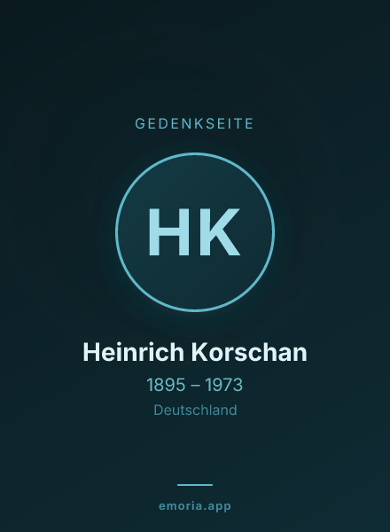 Gedenkportrait von Heinrich Korschan