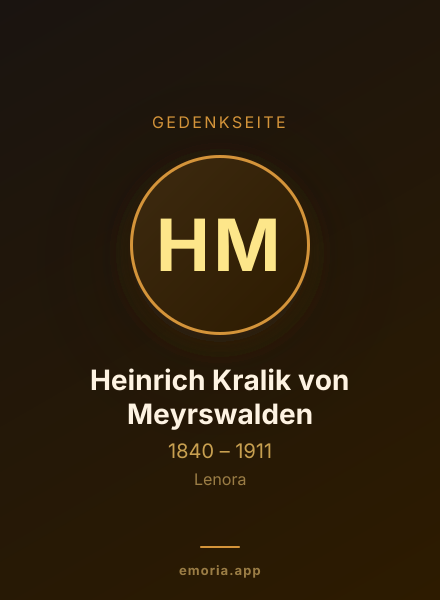 Gedenkportrait von Heinrich Kralik von Meyrswalden