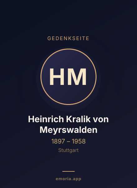 Gedenkportrait von Heinrich Kralik von Meyrswalden