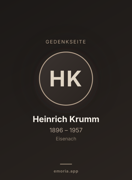 Gedenkportrait von Heinrich Krumm