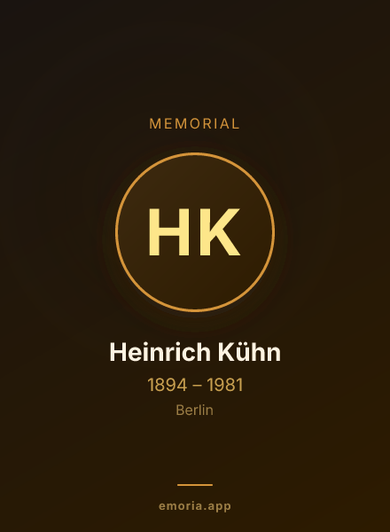 Memorial portrait of Heinrich Kühn