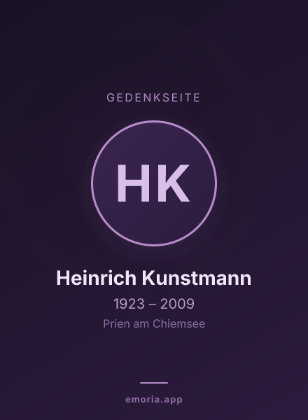 Gedenkportrait von Heinrich Kunstmann