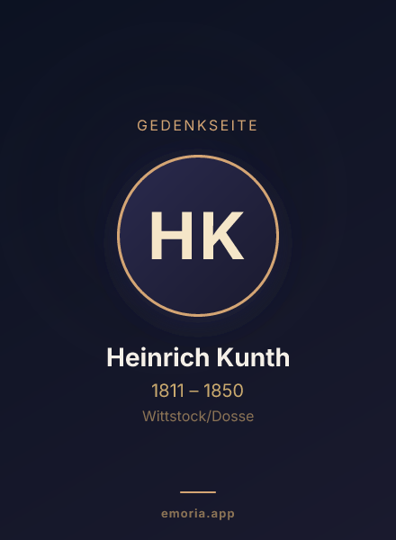 Gedenkportrait von Heinrich Kunth