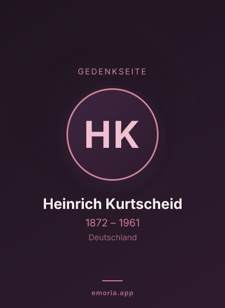 Gedenkportrait von Heinrich Kurtscheid