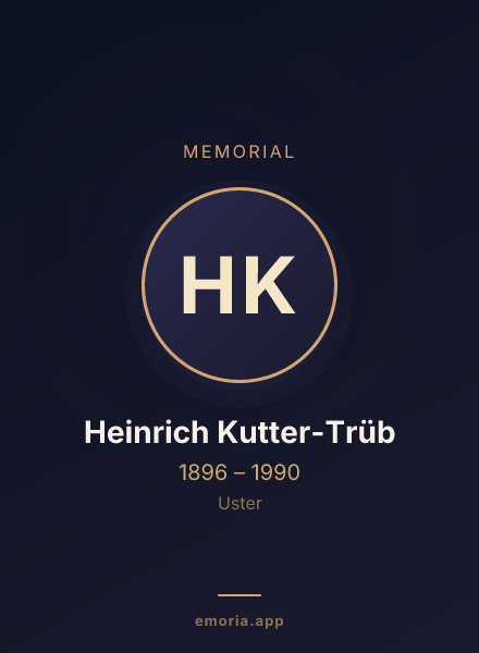 Memorial portrait of Heinrich Kutter-Trüb