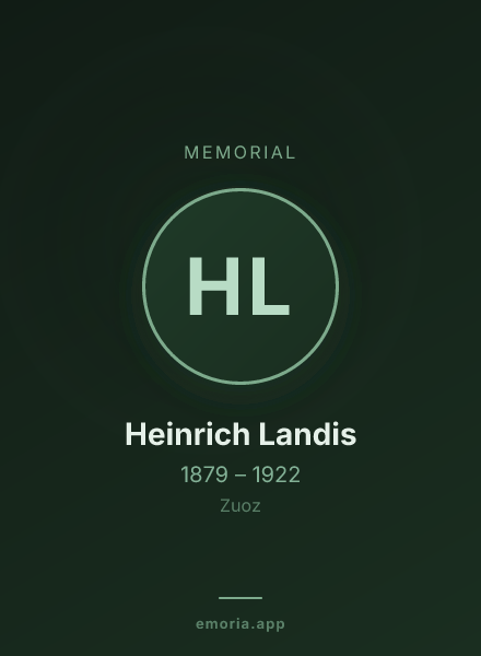 Memorial portrait of Heinrich Landis