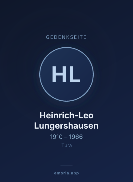 Gedenkportrait von Heinrich-Leo Lungershausen