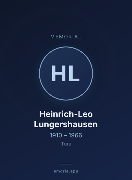 Memorial portrait of Heinrich-Leo Lungershausen