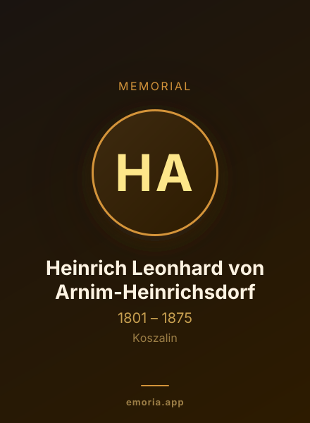 Memorial portrait of Heinrich Leonhard von Arnim-Heinrichsdorf