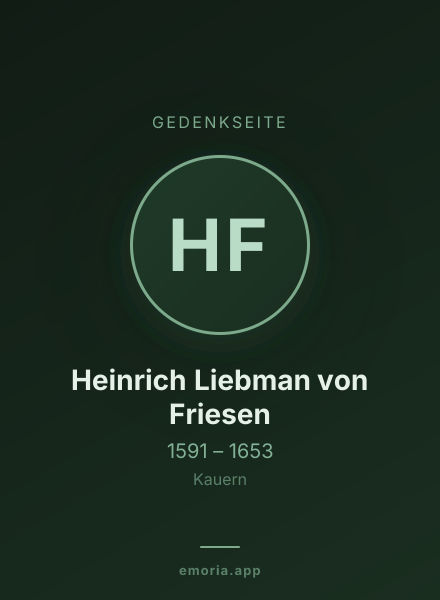 Gedenkportrait von Heinrich Liebman von Friesen