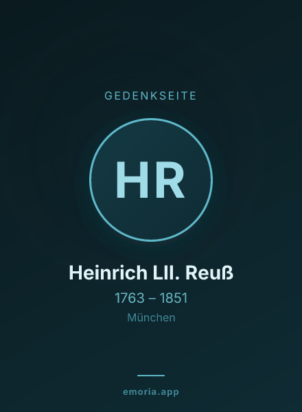 Gedenkportrait von Heinrich LII. Reuß