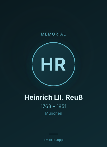 Memorial portrait of Heinrich LII. Reuß