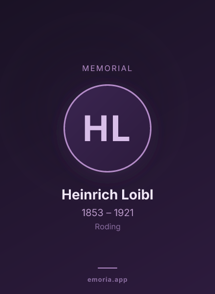 Memorial portrait of Heinrich Loibl