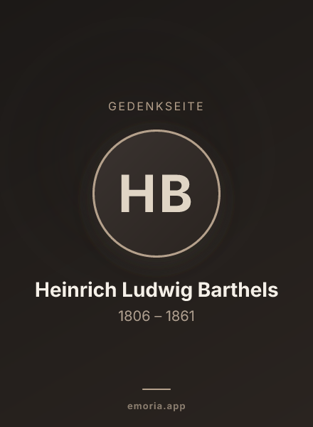 Gedenkportrait von Heinrich Ludwig Barthels