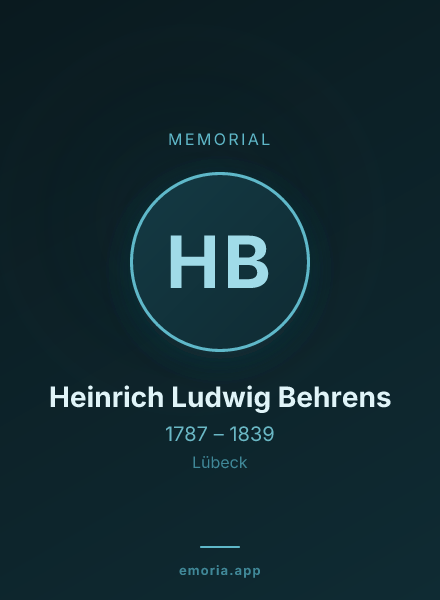 Memorial portrait of Heinrich Ludwig Behrens