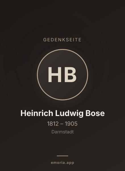 Gedenkportrait von Heinrich Ludwig Bose