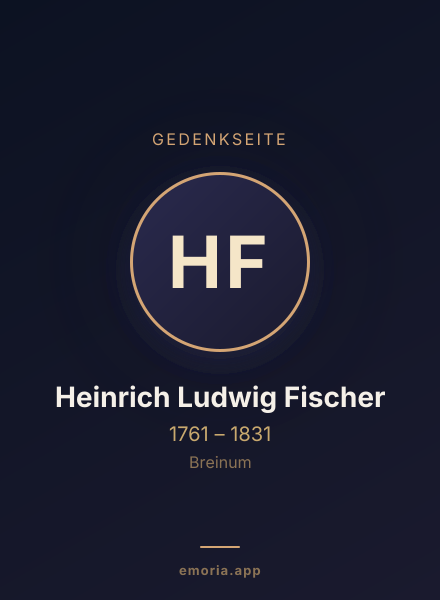 Gedenkportrait von Heinrich Ludwig Fischer