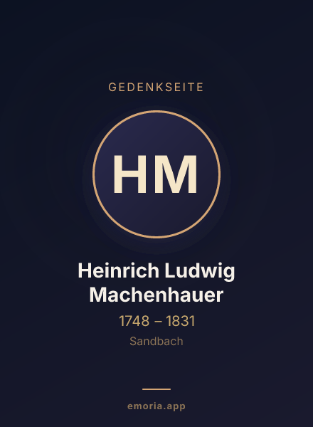 Gedenkportrait von Heinrich Ludwig Machenhauer