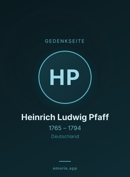 Gedenkportrait von Heinrich Ludwig Pfaff