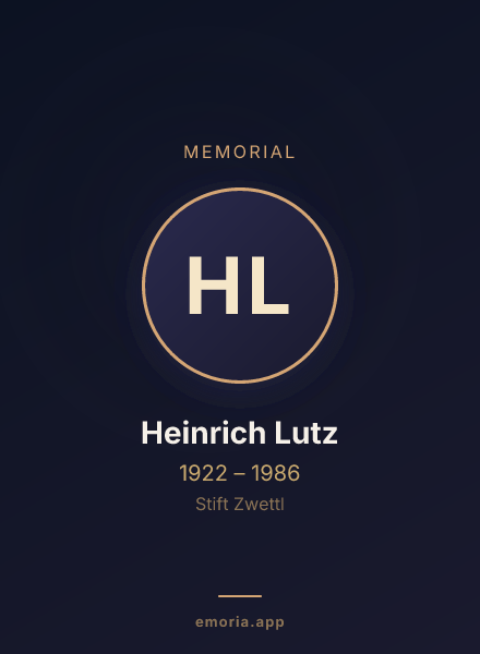 Memorial portrait of Heinrich Lutz