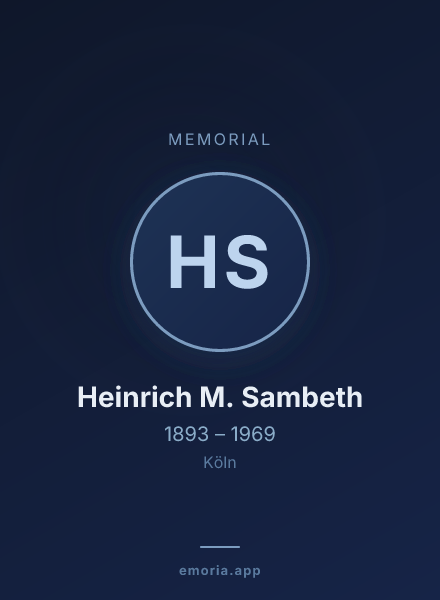 Memorial portrait of Heinrich M. Sambeth