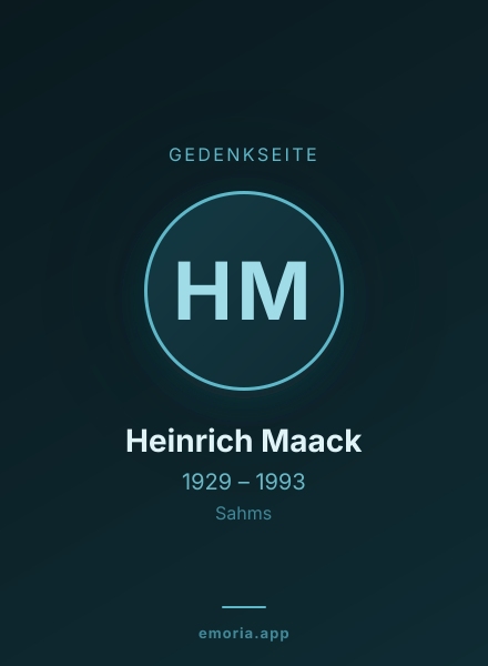 Gedenkportrait von Heinrich Maack