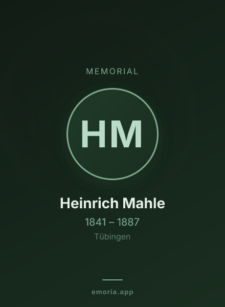Memorial portrait of Heinrich Mahle